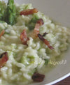 Arroz con espárragos y panceta 
